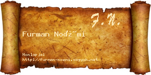 Furman Noémi névjegykártya